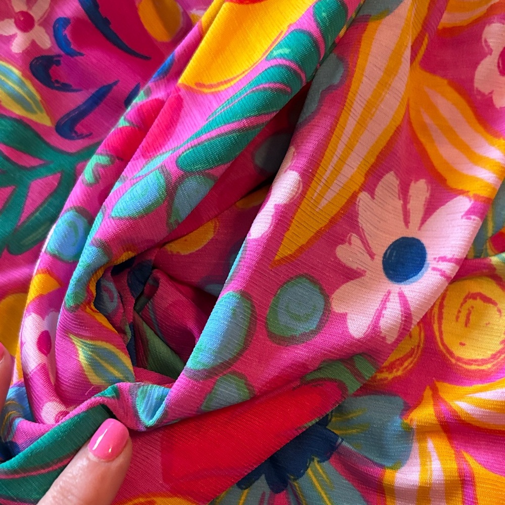 Bright Pink Floral Sleeveless Mini - Picture 8 of 8